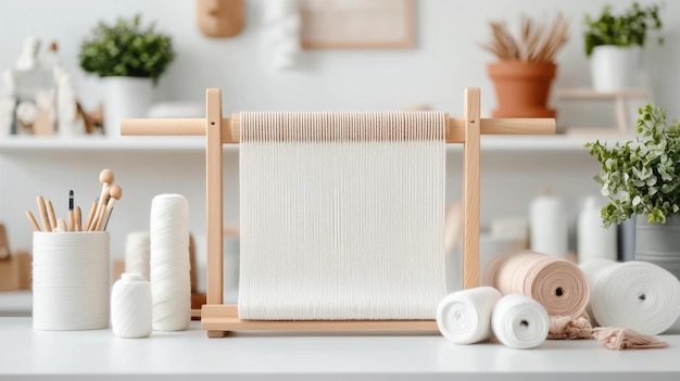 Ateliér s rámom a nitkami